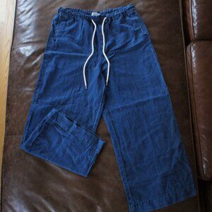 LOFT High Rise Pull-On Wide Leg Jeans Vivid Dark Indigo Wash (XL)